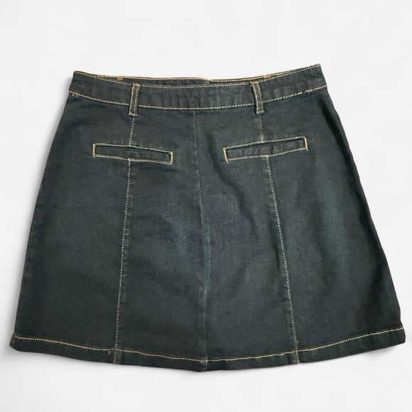 Aeropostale Dark Blue Button-Front Mini Skirt - Picture 2 of 4